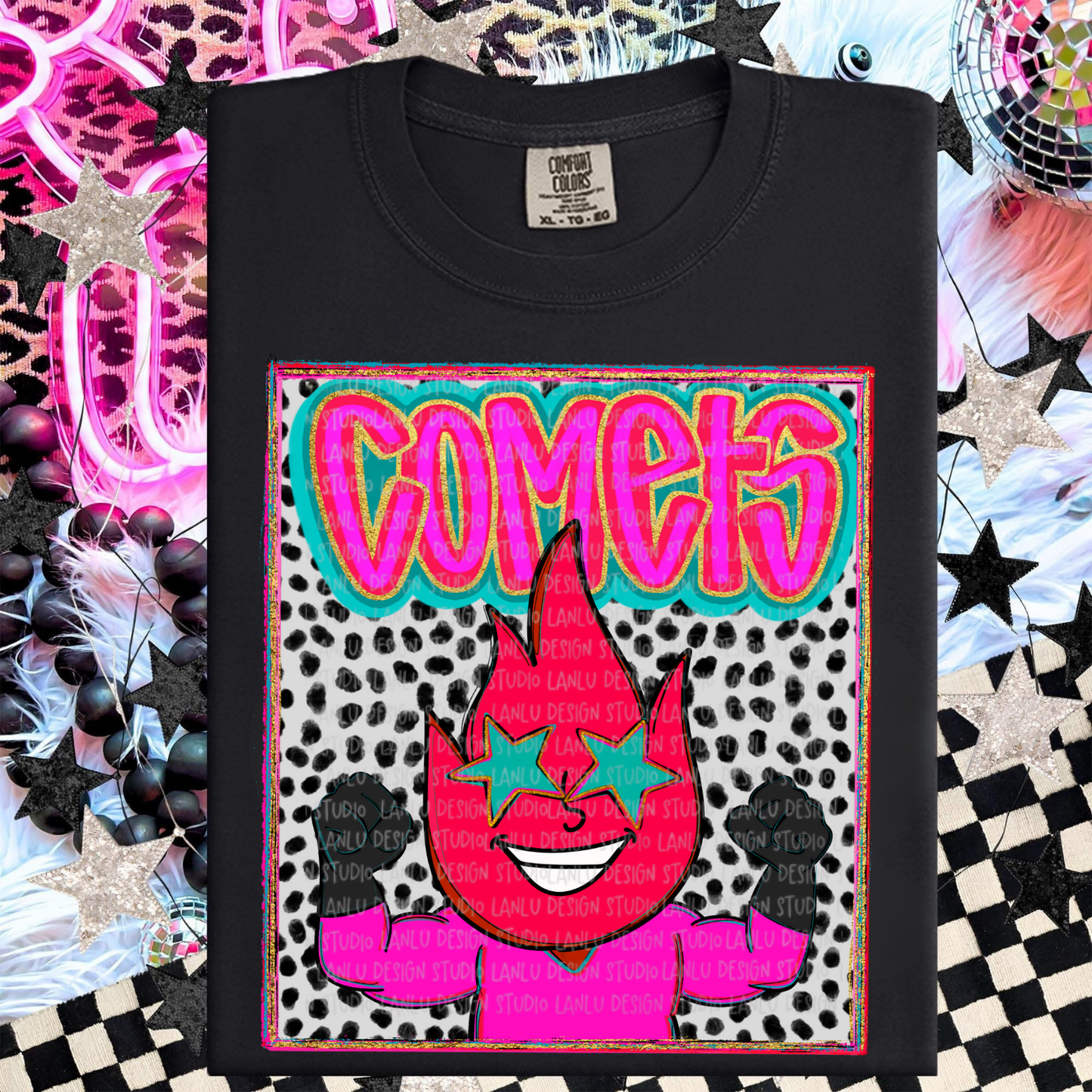 COMETS PREPPY MASCOT PORTRAIT TEE | TEAM SPIRIT| GAME DAY