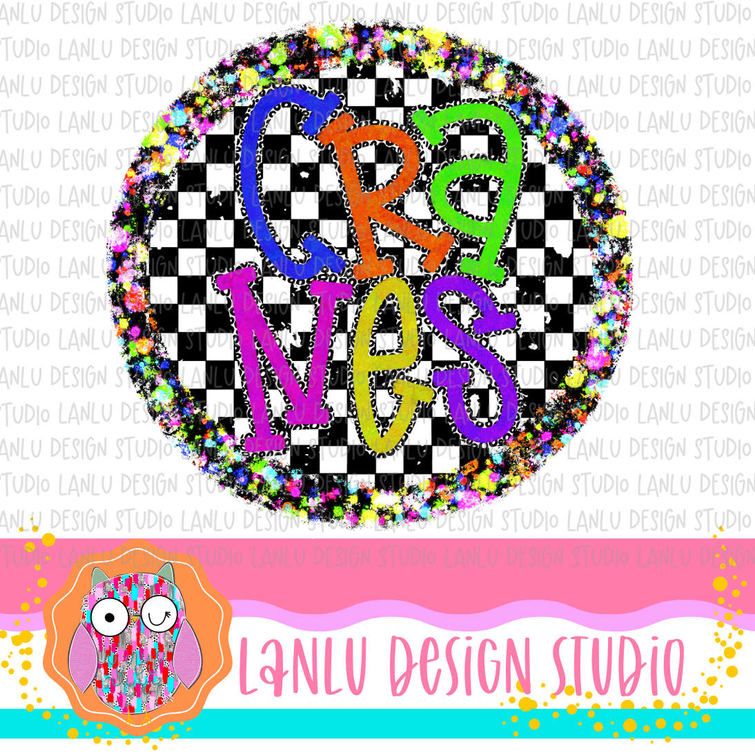 Preppy Brights Checkered Mascot PNG | Cranes I
