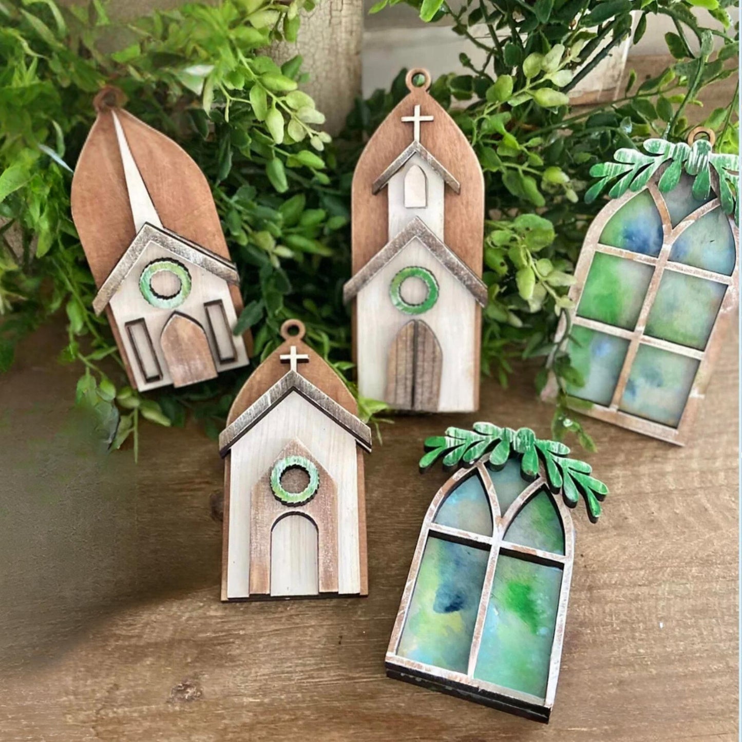 Church and Stained Galss Windows Christmas Ornament| Christmas Ornaments | Handmade Christmas Gifts | Custom