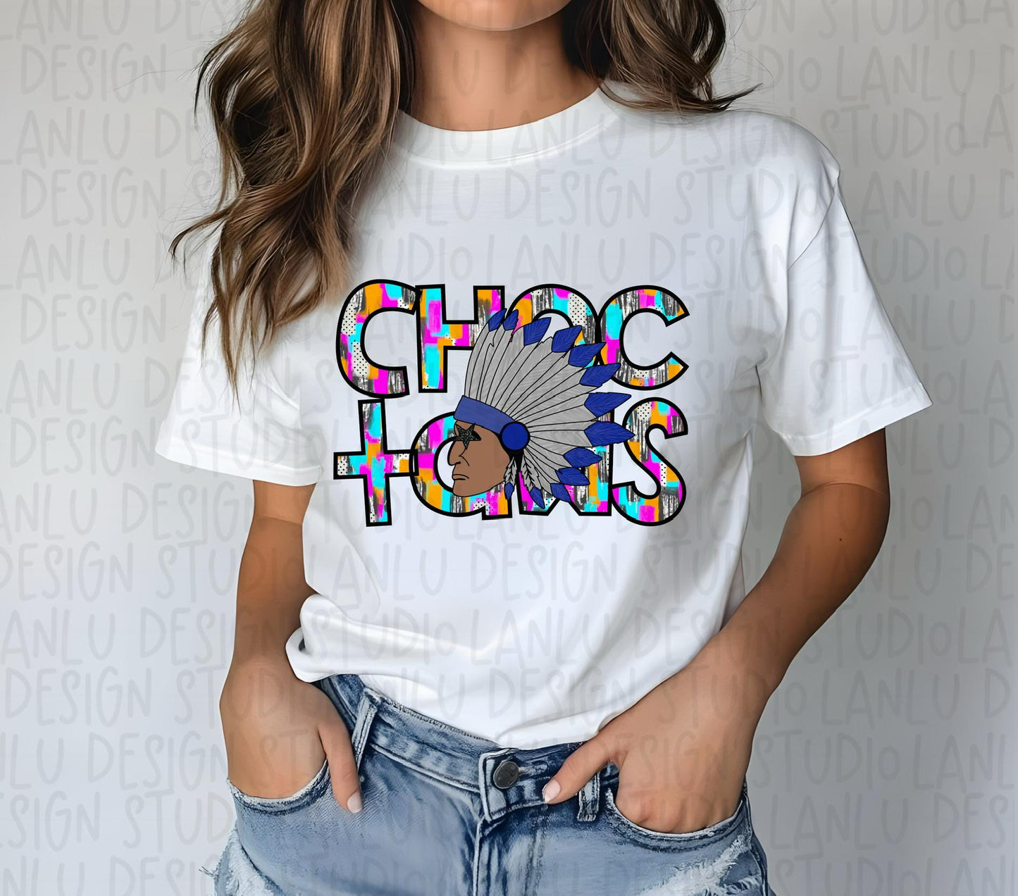 Preppy Paint Stroke Star Eyes Mascot PNG |Choctaws