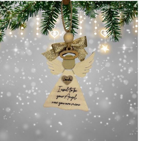 Hand painted Angel Memorial Christmas Ornament | Family Gift | Christmas Ornaments | Handmade Christmas Gifts | Custom