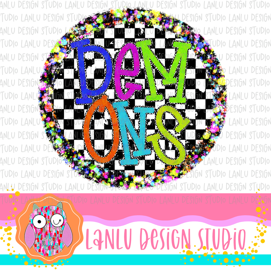 Preppy Brights Checkered Mascot PNG |Demons I