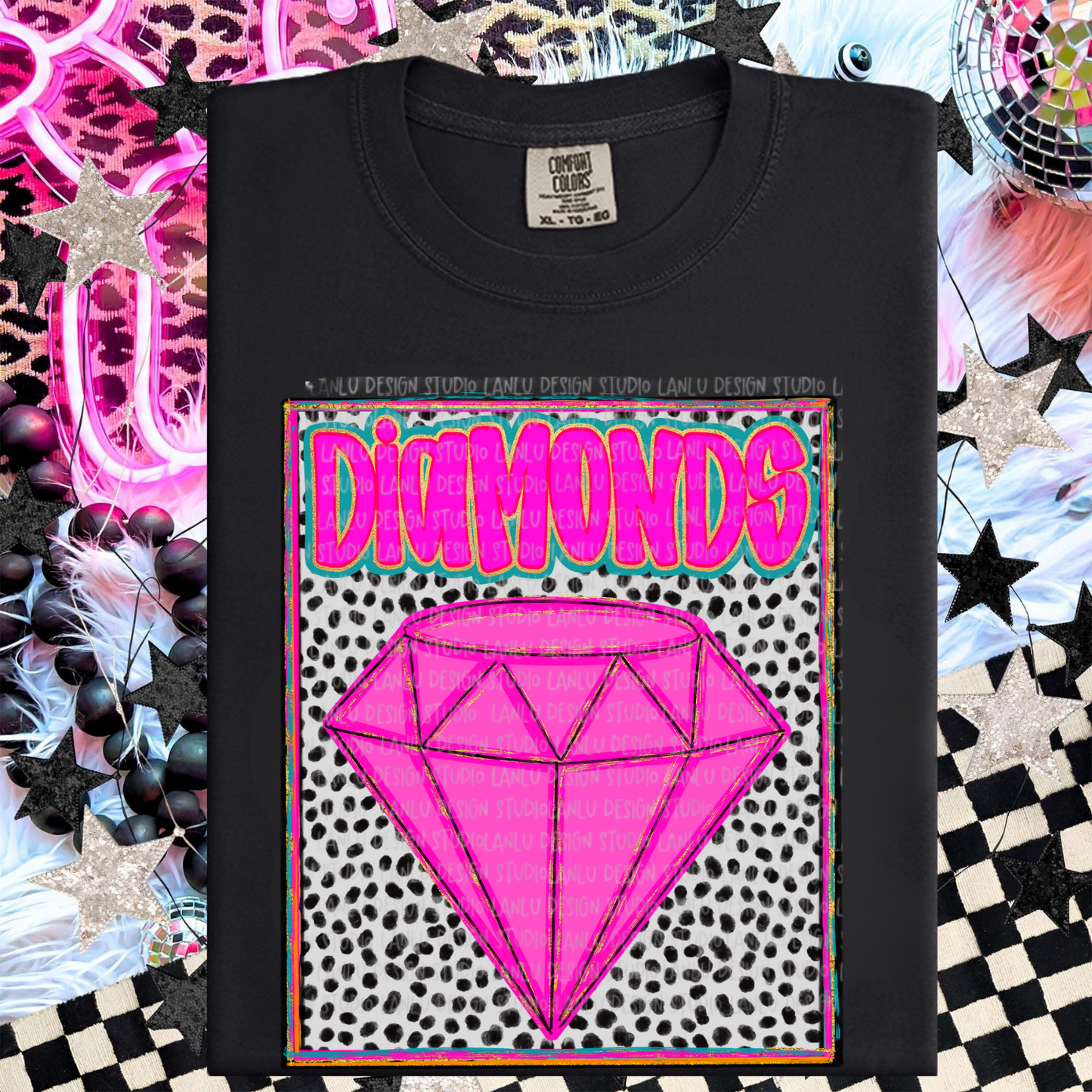 DIAMONDS PREPPY MASCOT PORTRAIT TEE | TEAM SPIRIT| GAME DAY