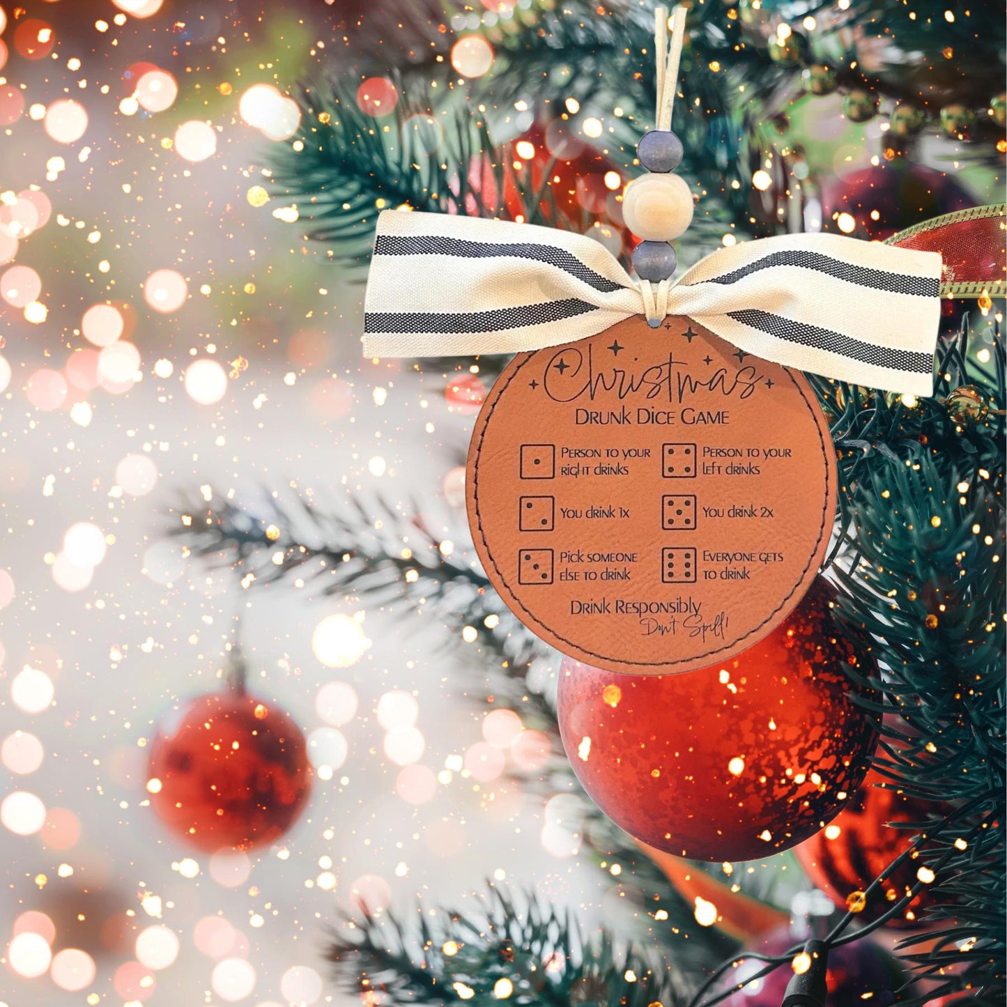 Christmas Drunk Dice Game Ornament| Christmas Ornaments | Handmade Christmas Gifts | Custom