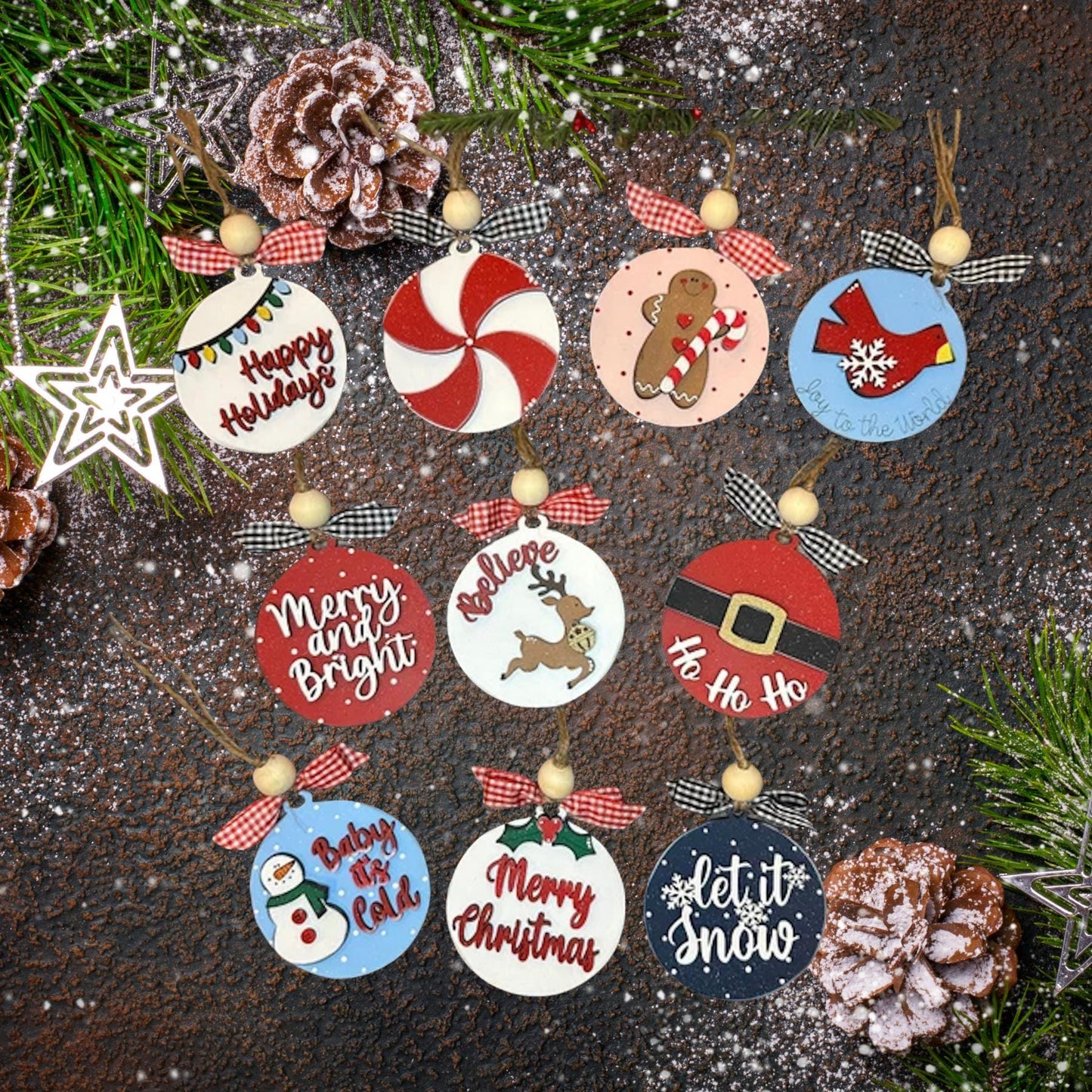 Merry Christmas Ornament Set