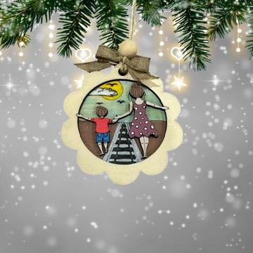 Hand painted Mom & Son Layered Christmas Ornament| Christmas Ornaments | Handmade Christmas Gifts | Custom