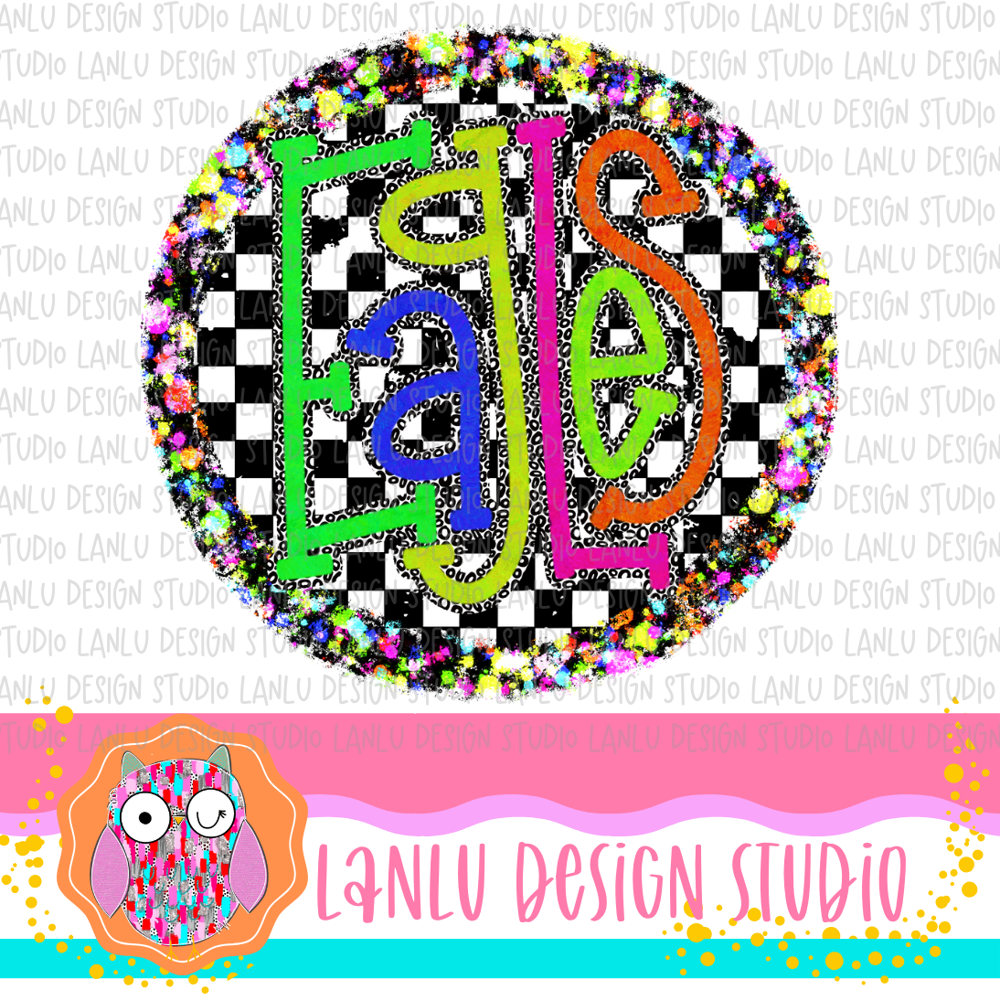 Preppy Brights Checkered Mascot PNG | Eagles I