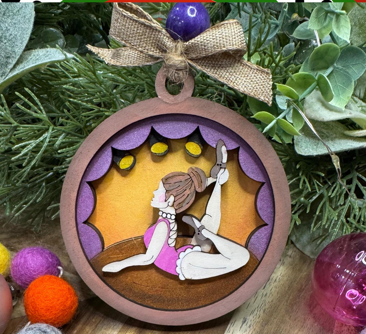 Hand painted Dance Ballet Gymnast Layered Christmas Ornaments| Family Gift | Christmas Ornaments | Handmade Christmas Gifts | Custom
