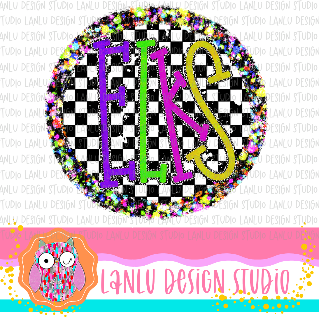 Preppy Brights Checkered Mascot PNG | Elks