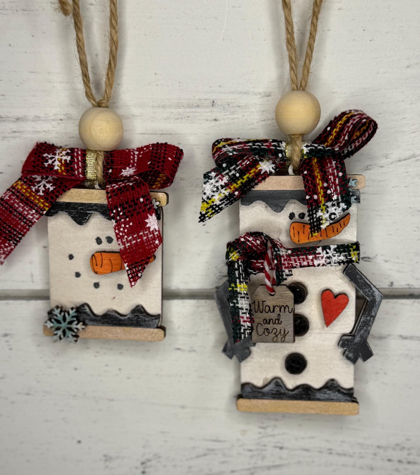 Hand painted Marshmallow Snowman Layered Christmas Ornaments| Family Gift | Christmas Ornaments | Handmade Christmas Gifts | Custom