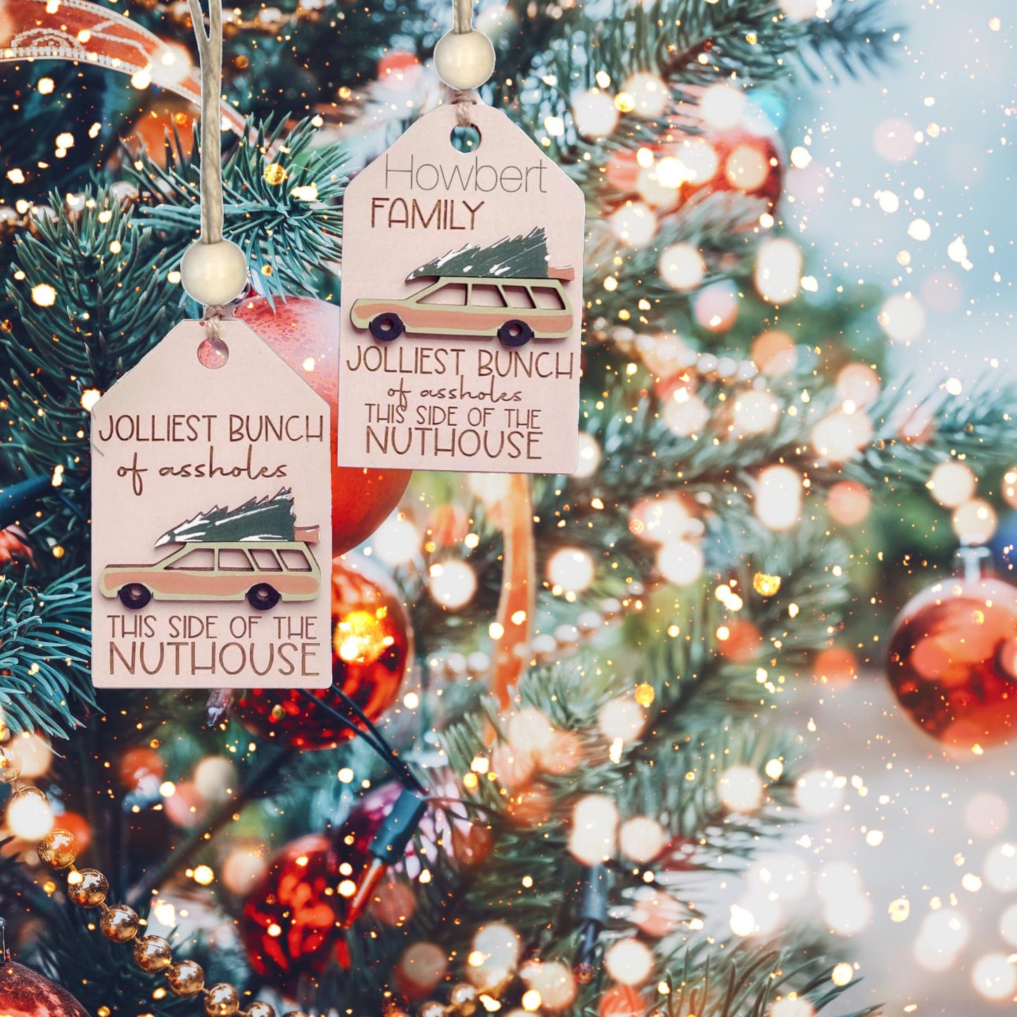 Hand painted Layered Christmas Griswald Ornament| Christmas Ornaments | Handmade Christmas Gifts | Custom