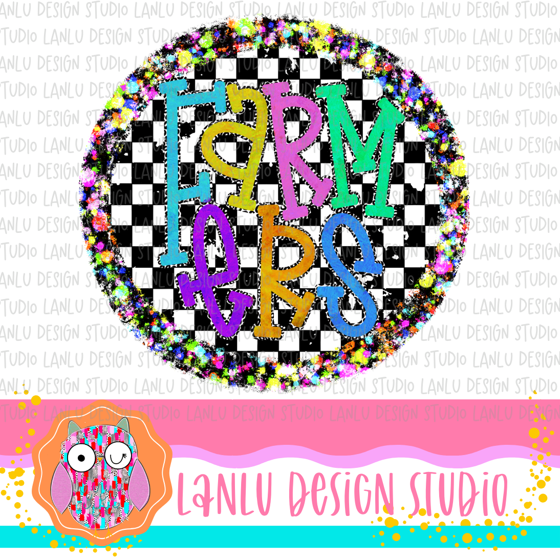 Preppy Brights Checkered Mascot PNG | Farmers