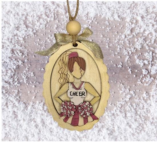 Hand painted Cheerleader Christmas Ornament | Family Gift | Christmas Ornaments | Handmade Christmas Gifts | Custom