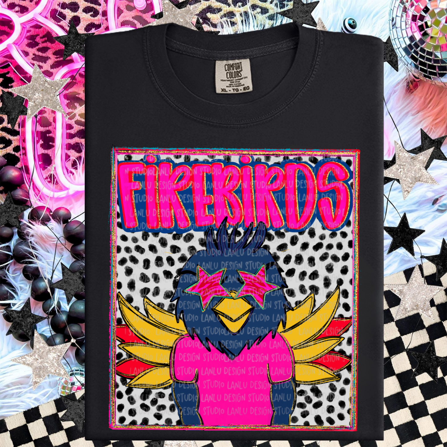 FIREBIRDS PREPPY MASCOT PORTRAIT TEE | TEAM SPIRIT| GAME DAY