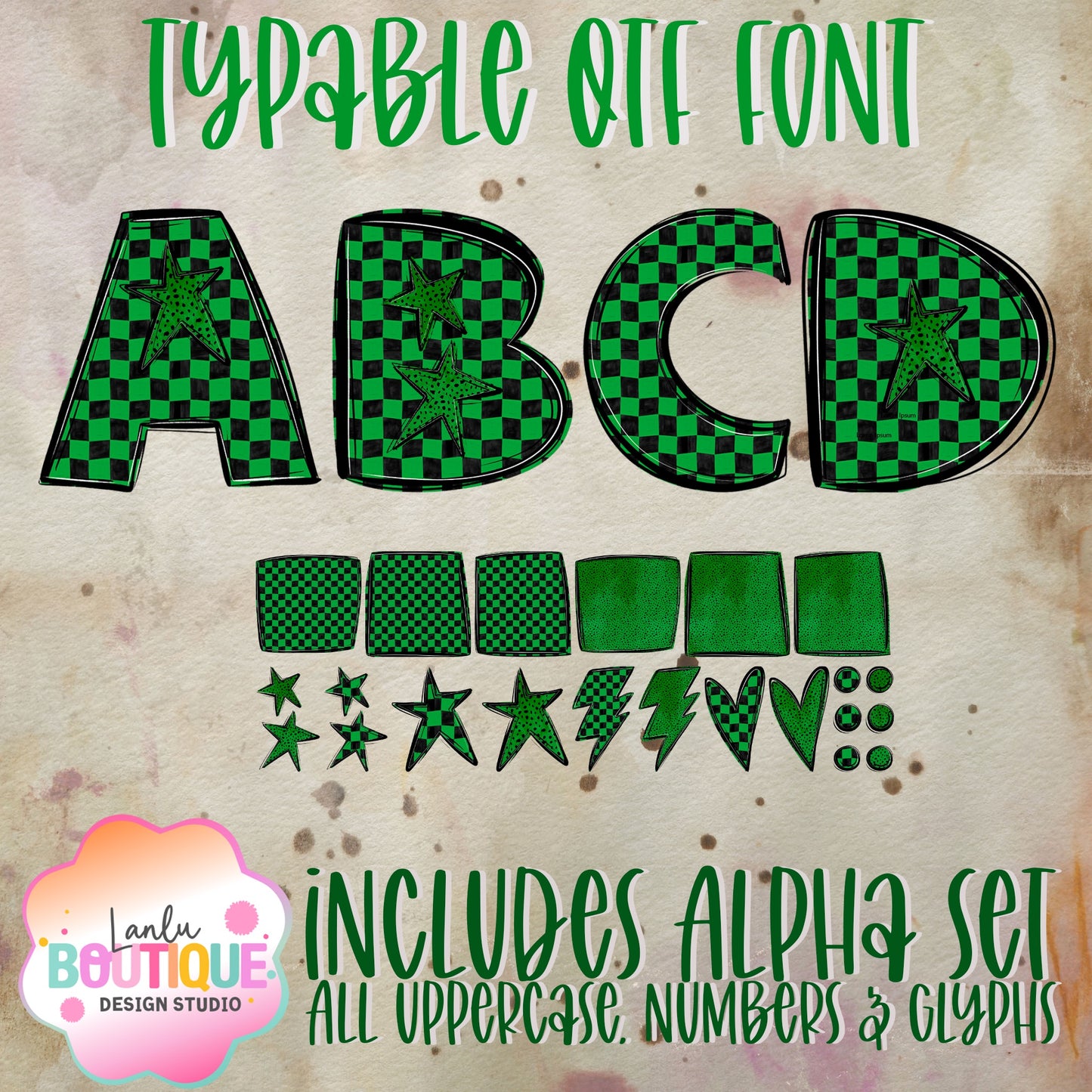 Green Checkered Spirit OTF Typable Alpha