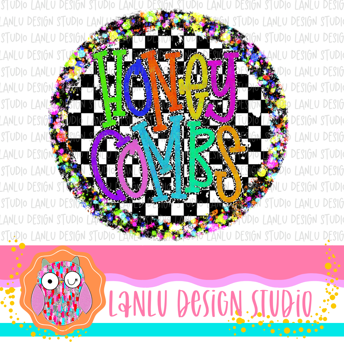 Preppy Brights Checkered Mascot PNG | Honeycombs