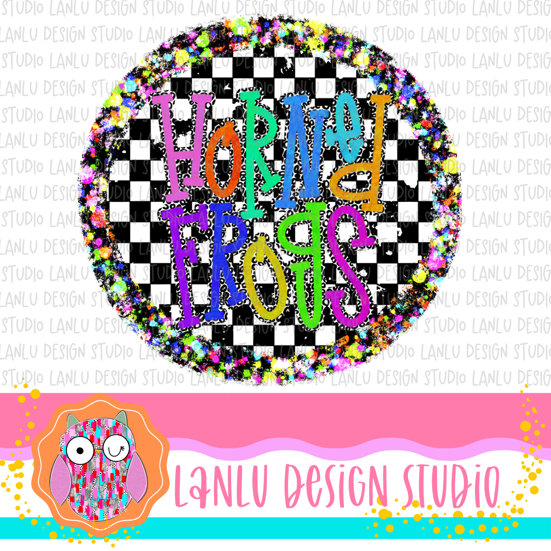 Preppy Brights Checkered Mascot PNG | Horned Frogs