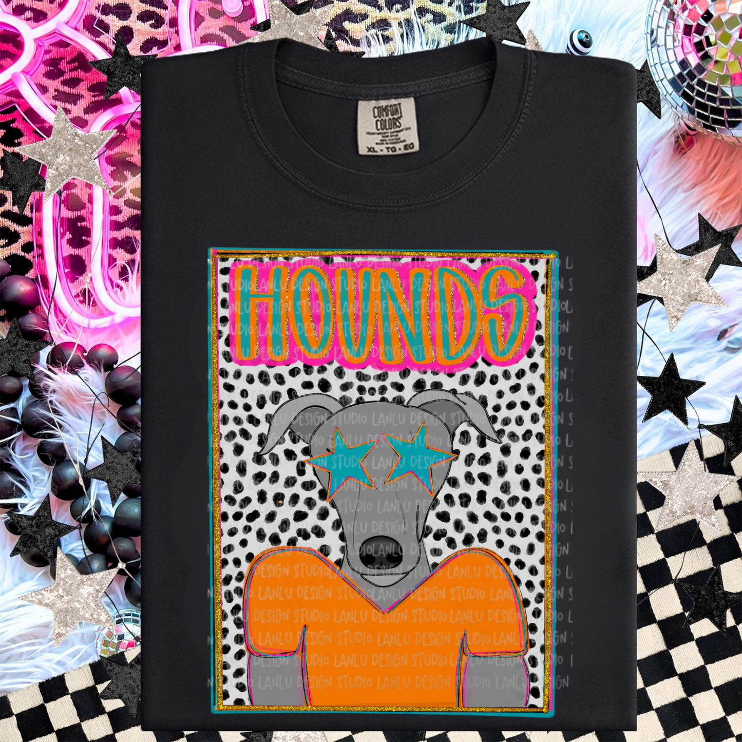 HOUNDS PREPPY MASCOT PORTRAIT TEE | TEAM SPIRIT| GAME DAY