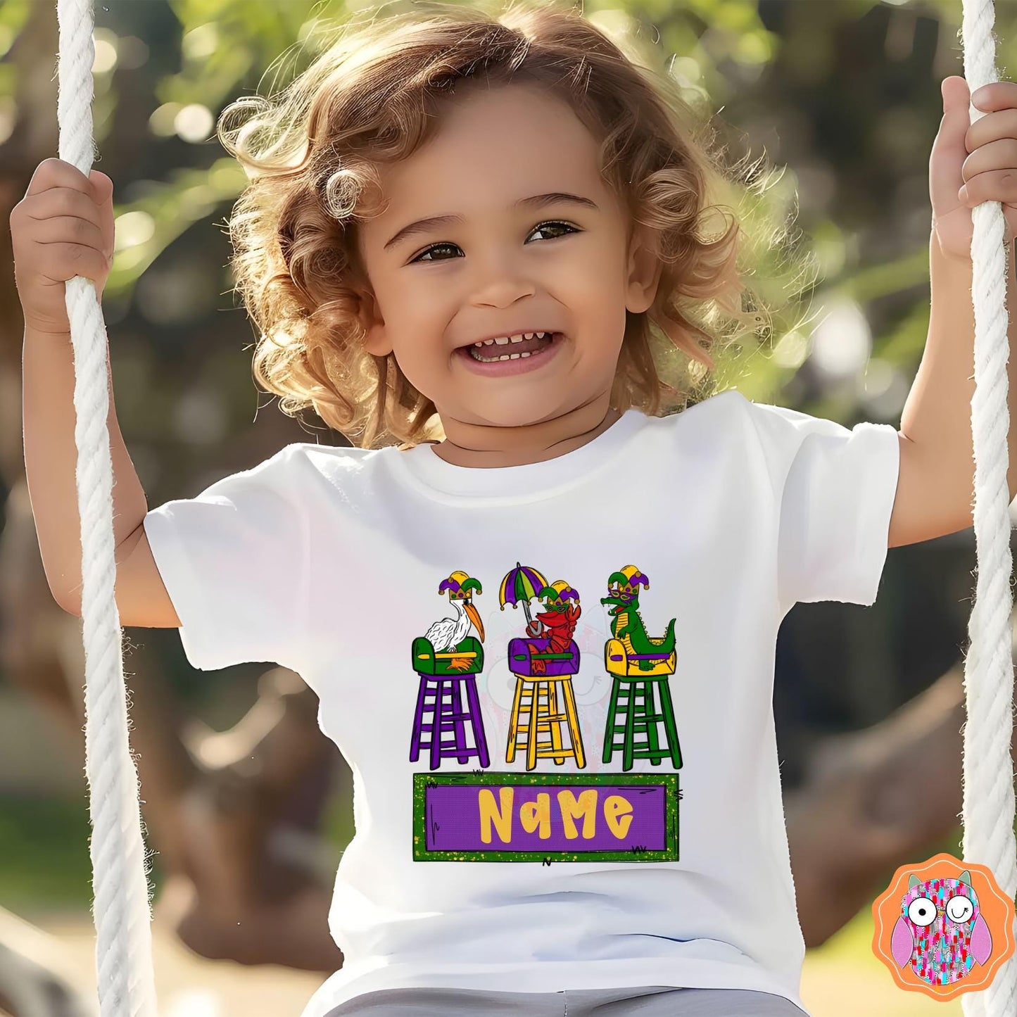 Mardi Gras Kids T-shirt | Mardi Grad Tote| Mardi Gras Tea Towel| Travel Bag| Louisiana Festival Gift| Mardi Gras