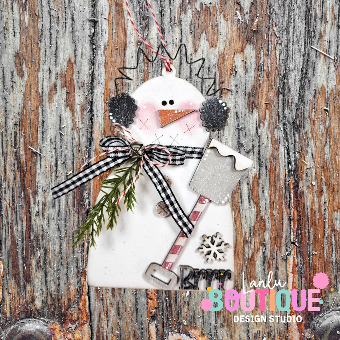 Handpainted Snowman Ornament with Rustic Charm - Unique Holiday Decoration, Winter Home Decor