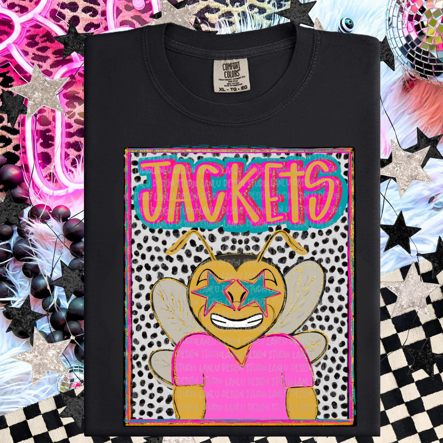 JACKETS PREPPY MASCOT PORTRAIT TEE | TEAM SPIRIT| GAME DAY
