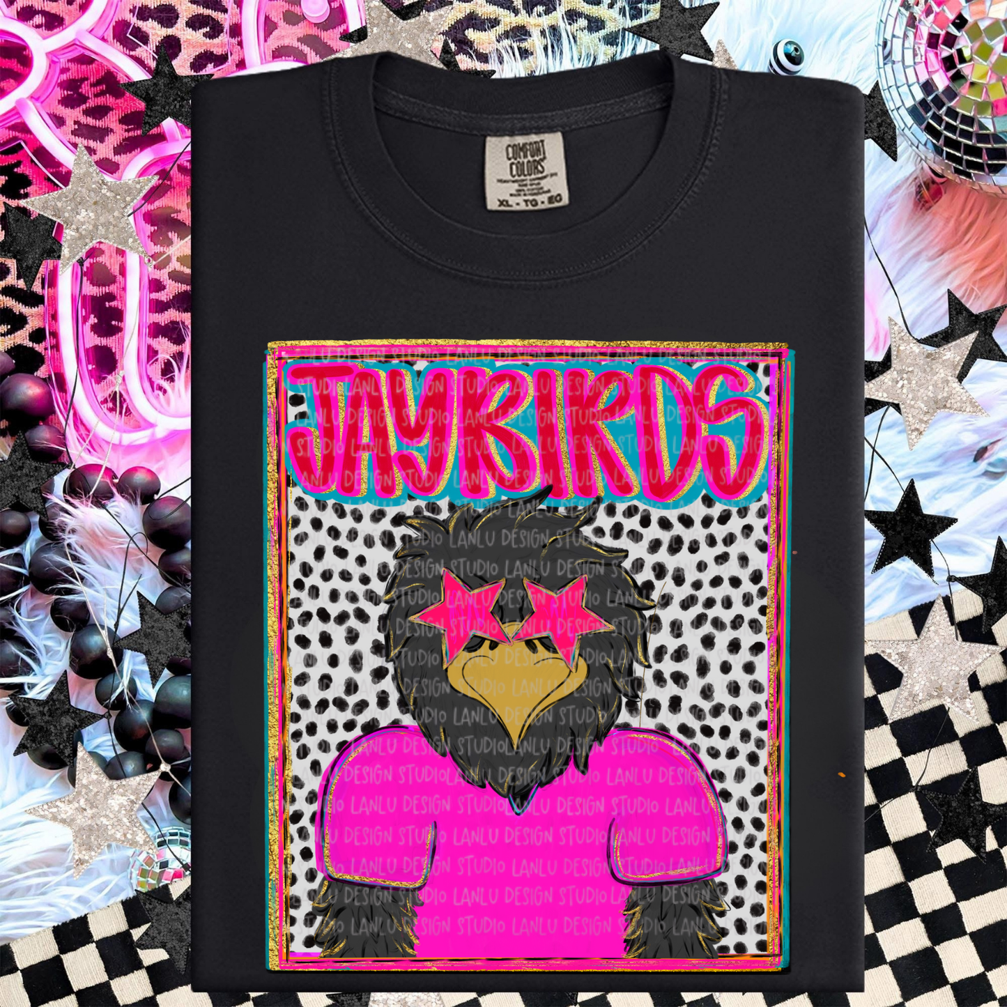 JAYBIRDS PREPPY MASCOT PORTRAIT TEE | TEAM SPIRIT| GAME DAY