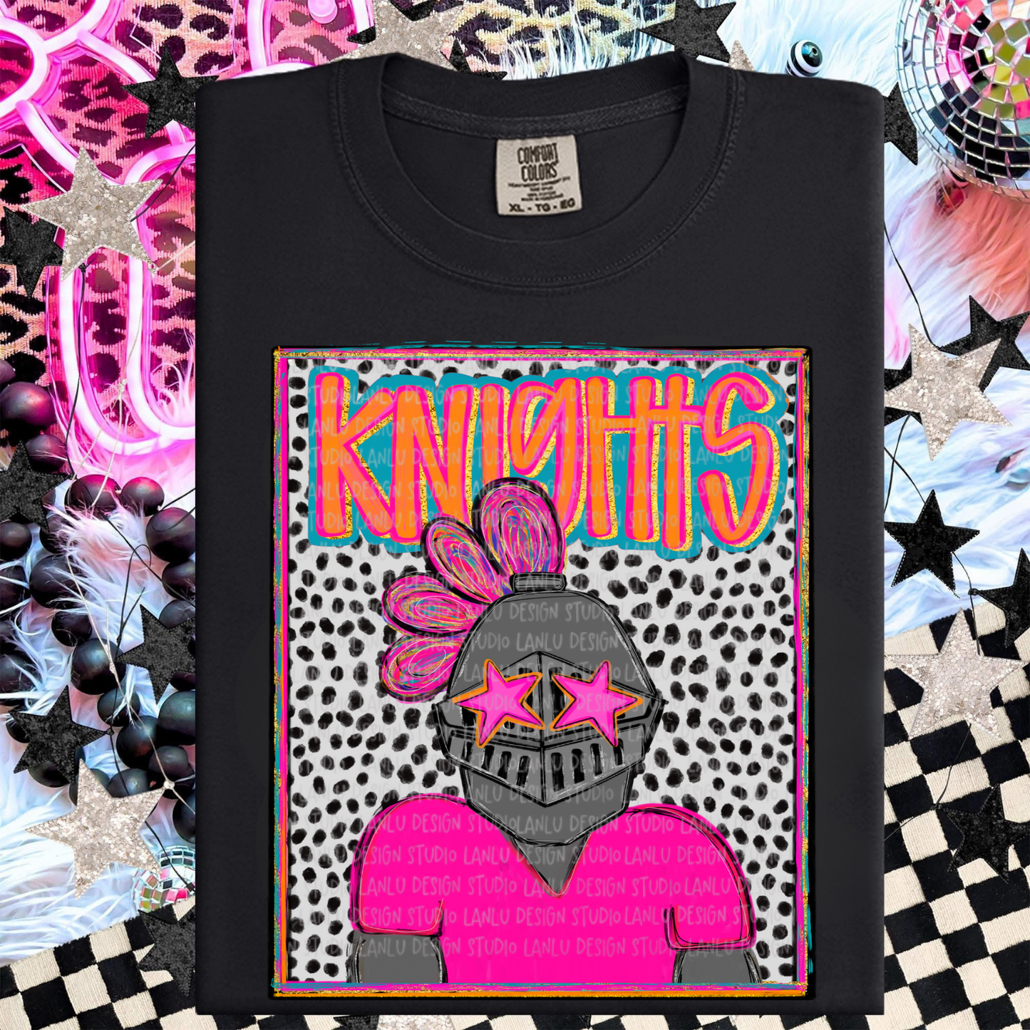 KNIGHTS PINK PREPPY MASCOT PORTRAIT TEE | TEAM SPIRIT| GAME DAY