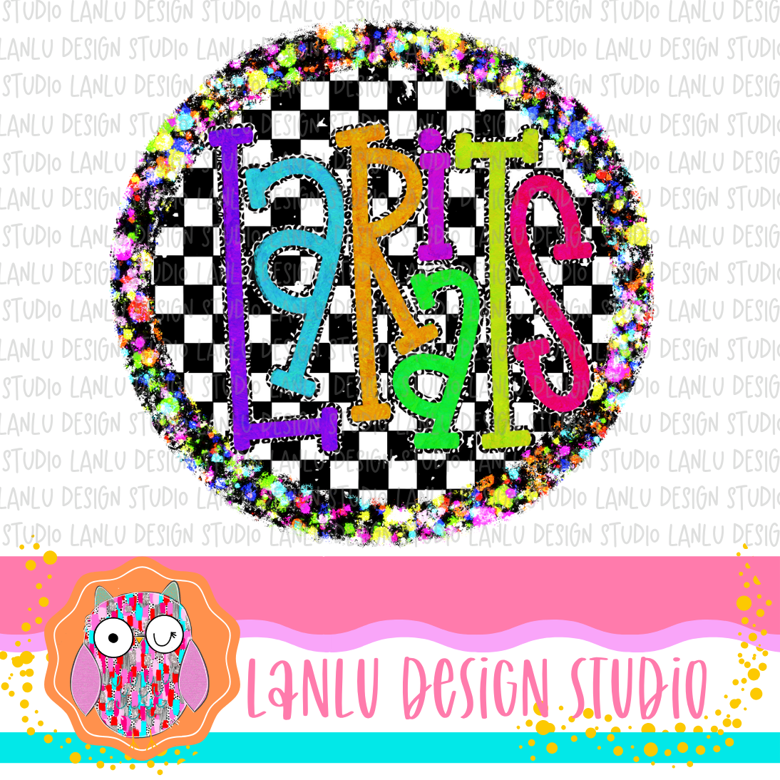 Preppy Brights Checkered Mascot PNG | Lariats