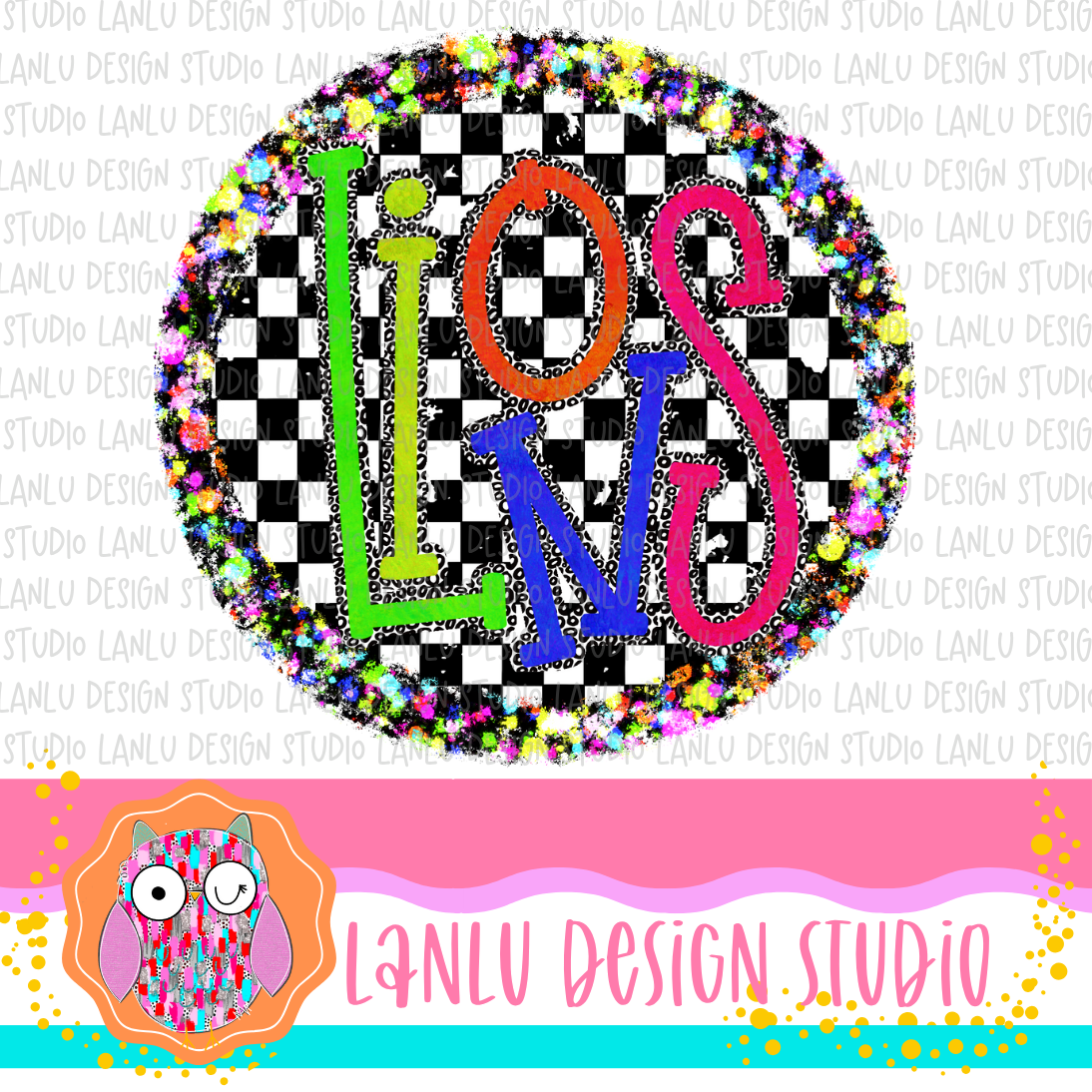 Preppy Brights Checkered Mascot PNG | Lions