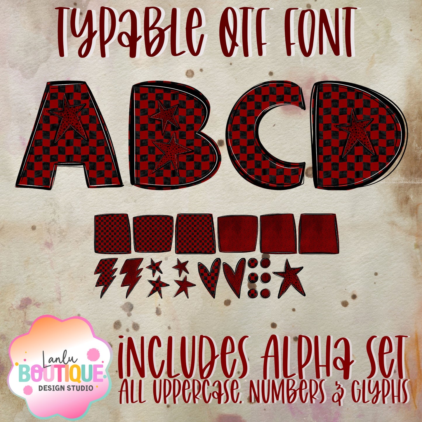 Maroon Checkered Spirit OTF Typable Alpha