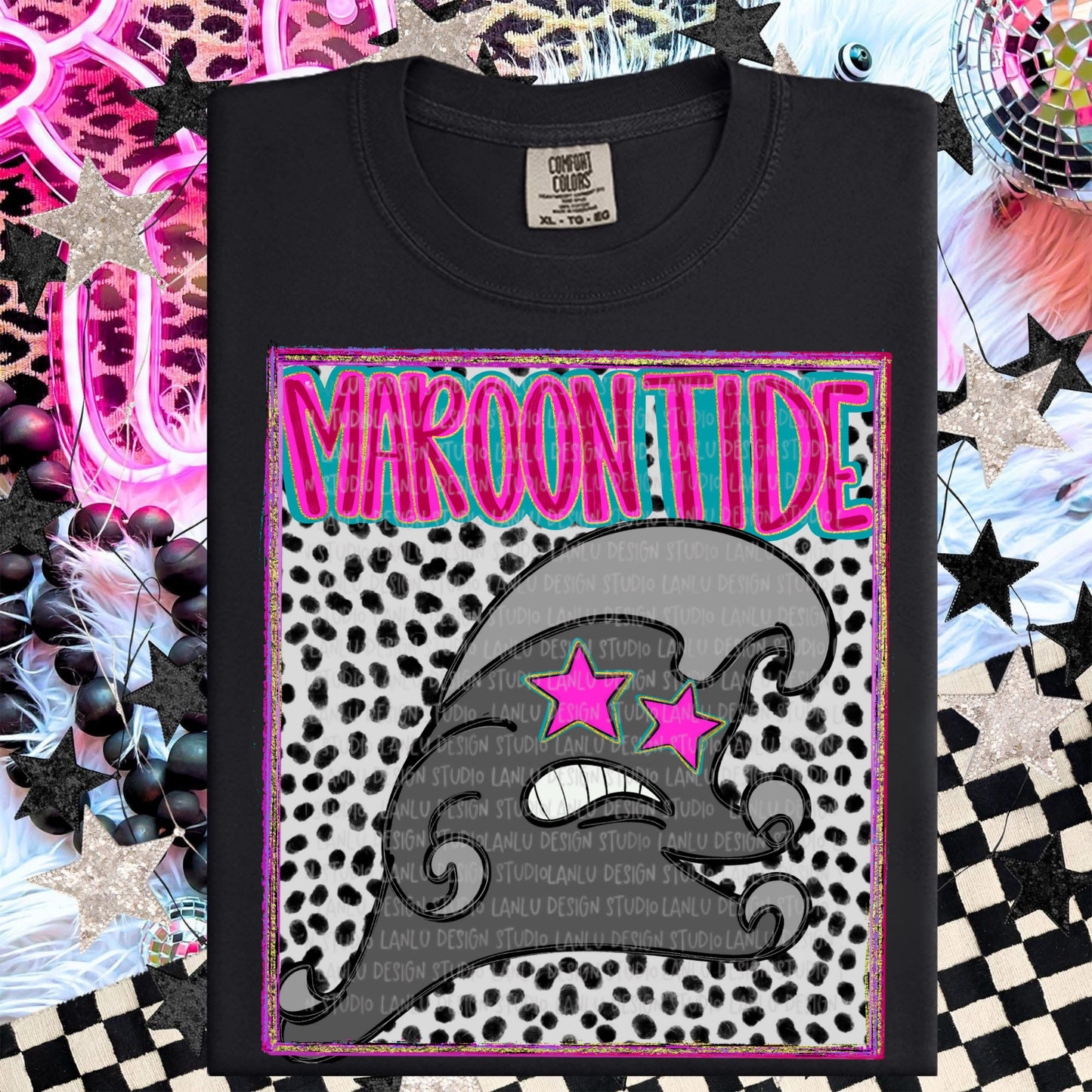 MAROON TIDE PREPPY MASCOT PORTRAIT TEE | TEAM SPIRIT| GAME DAY