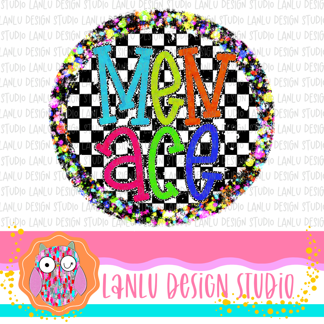 Preppy Brights Checkered Mascot PNG |Menace I