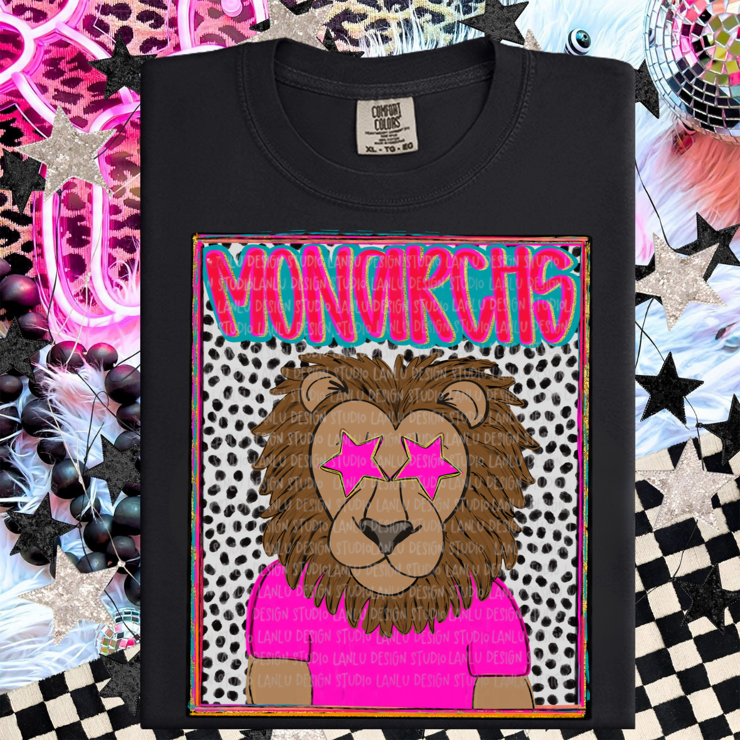MONARCHS PREPPY MASCOT PORTRAIT TEE | TEAM SPIRIT| GAME DAY