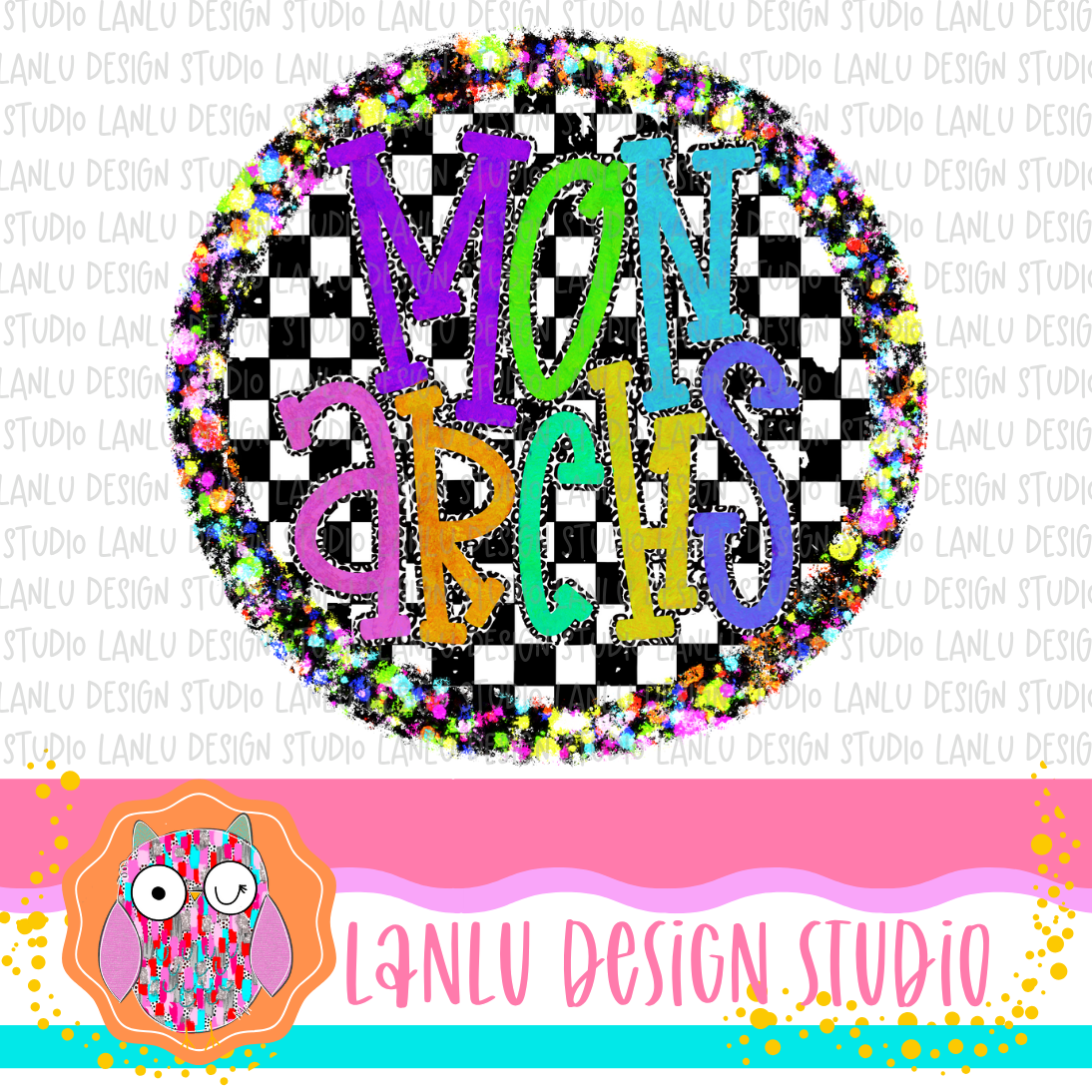 Preppy Brights Checkered Mascot PNG | Monarchs