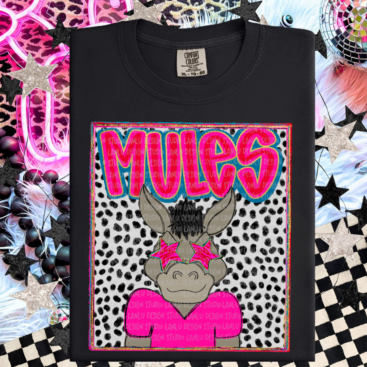 MULES PREPPY MASCOT PORTRAIT TEE | TEAM SPIRIT| GAME DAY