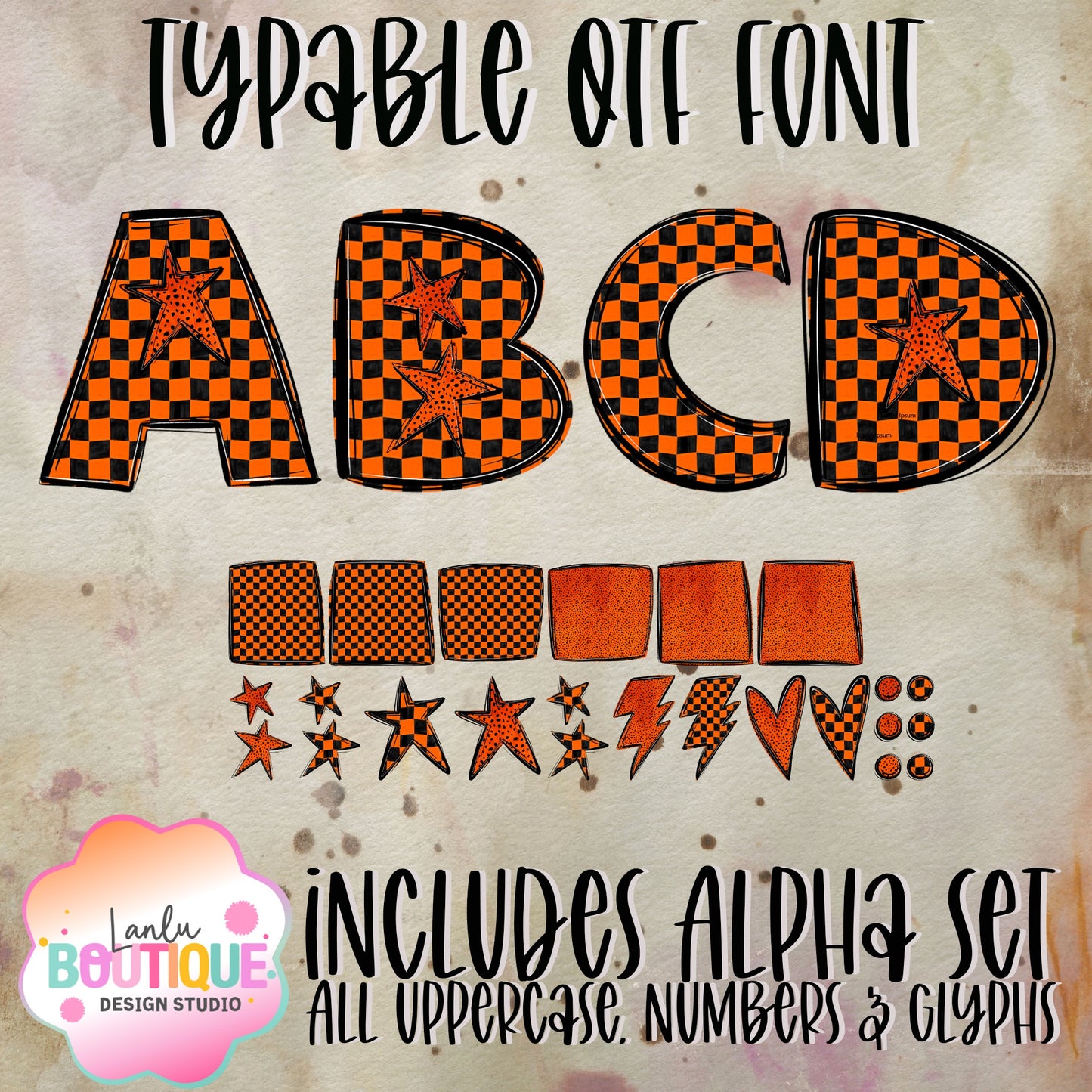 Orange Checkered Spirit OTF Typable Alpha