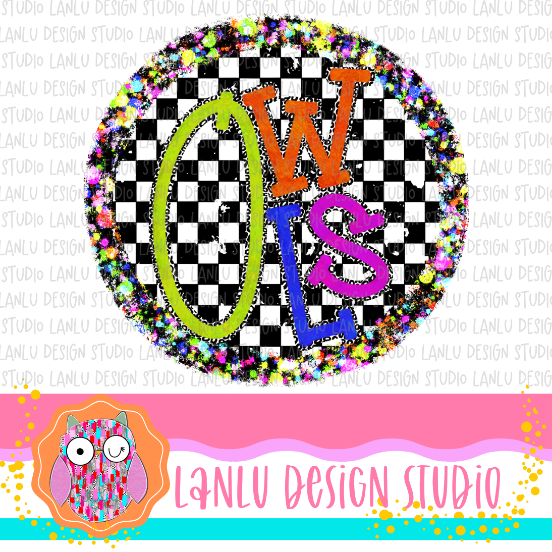 Preppy Brights Checkered Mascot PNG | OwlsI