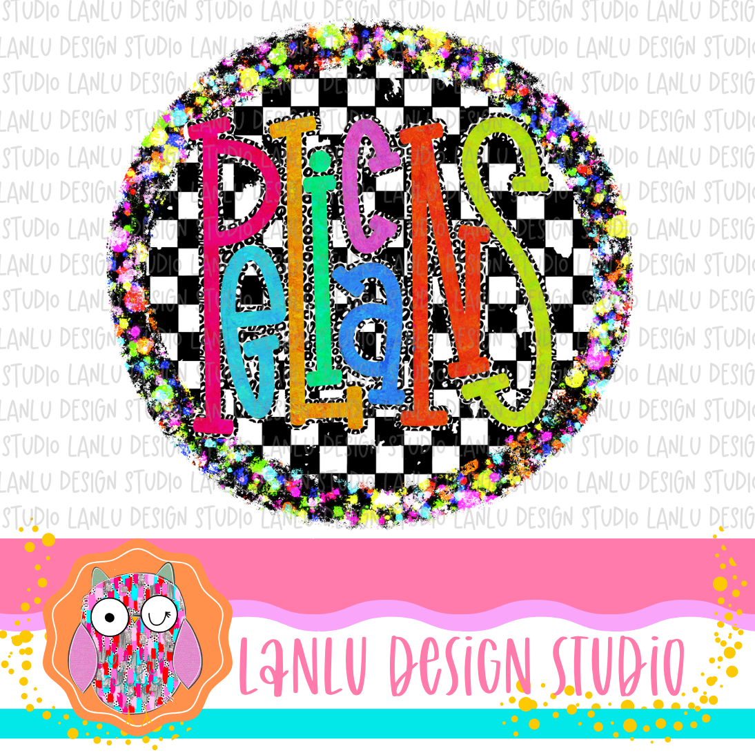 Preppy Brights Checkered Mascot PNG | Pelicans