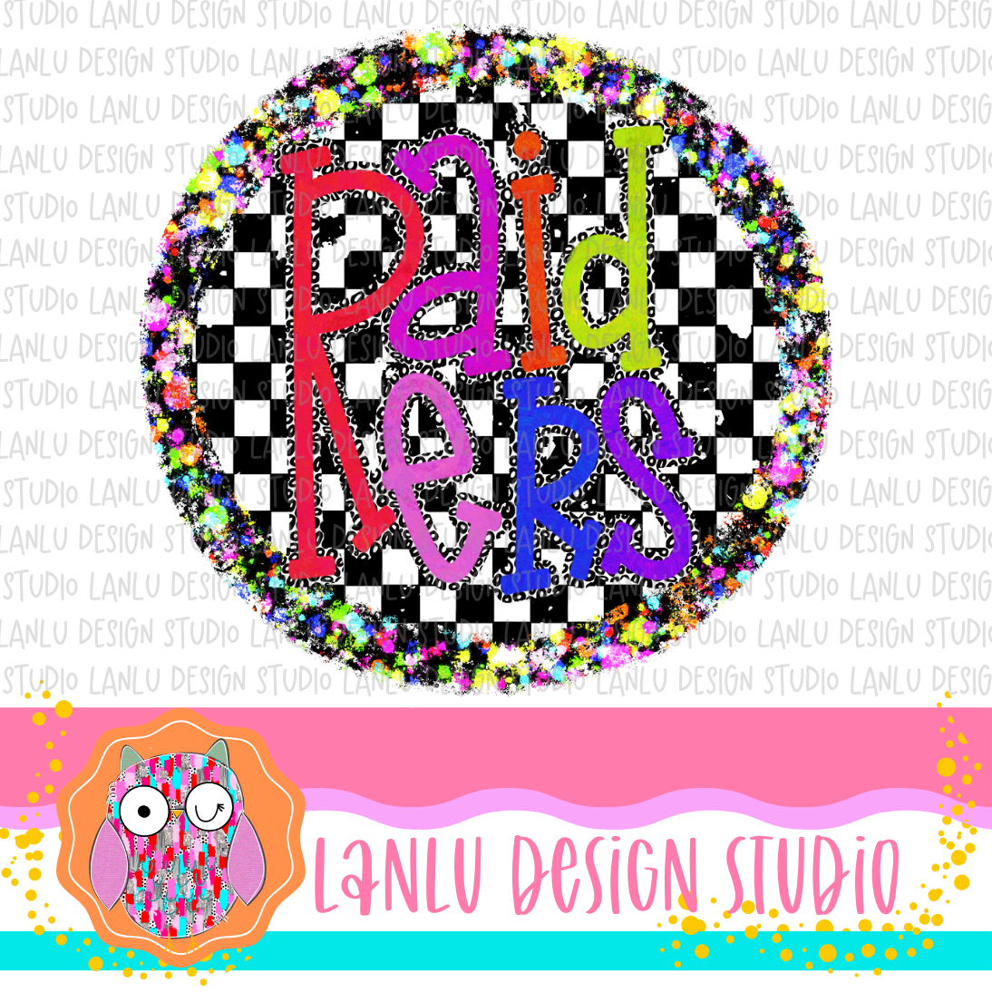Preppy Brights Checkered Mascot PNG | Raiders