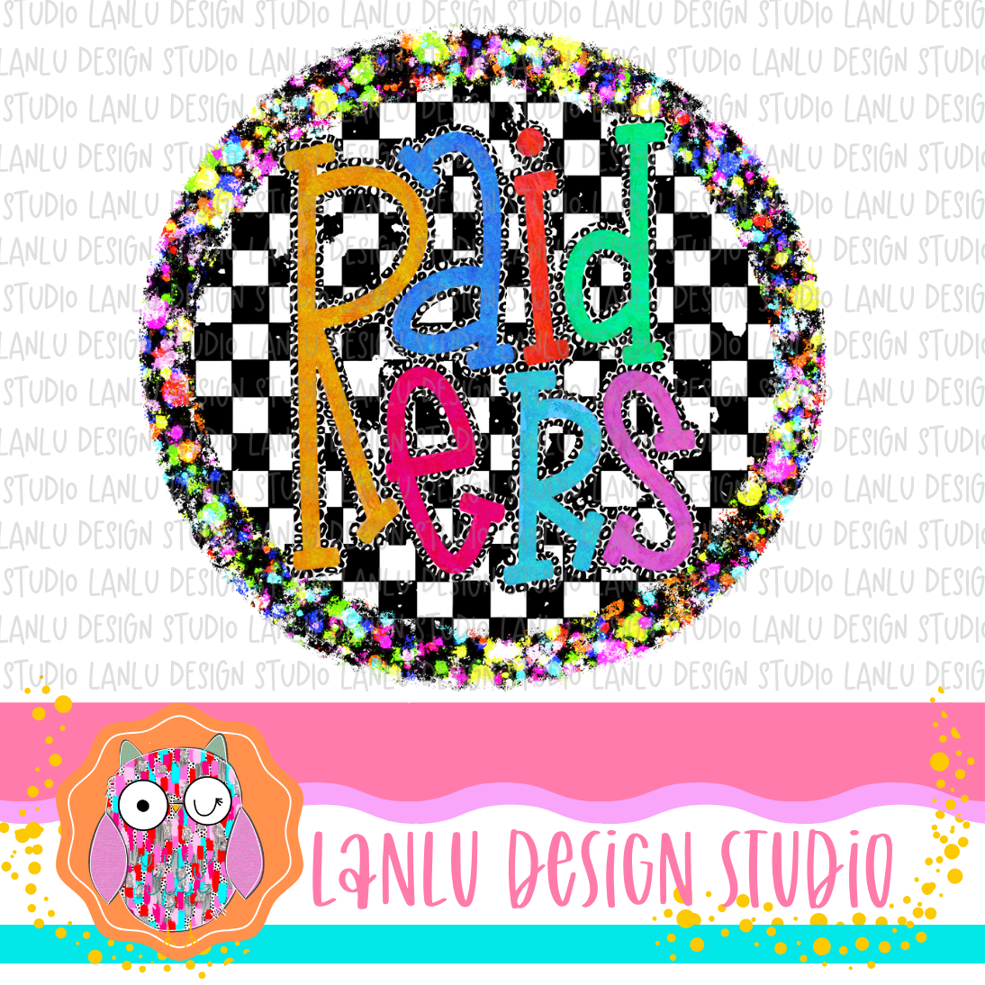 Preppy Brights Checkered Mascot PNG | Raiders