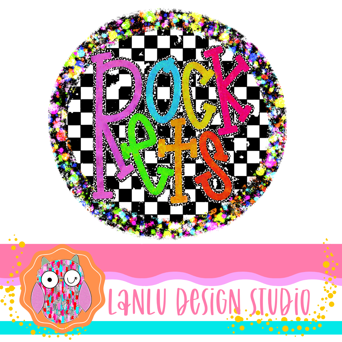 Preppy Brights Checkered Mascot PNG |Rockets III