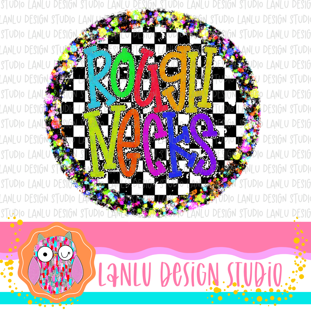 Preppy Brights Checkered Mascot PNG | RoughnecksI