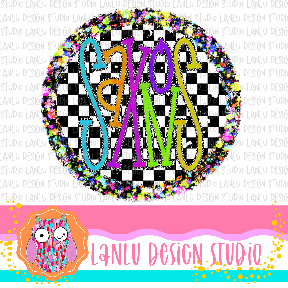 Preppy Brights Checkered Mascot PNG | Saxons