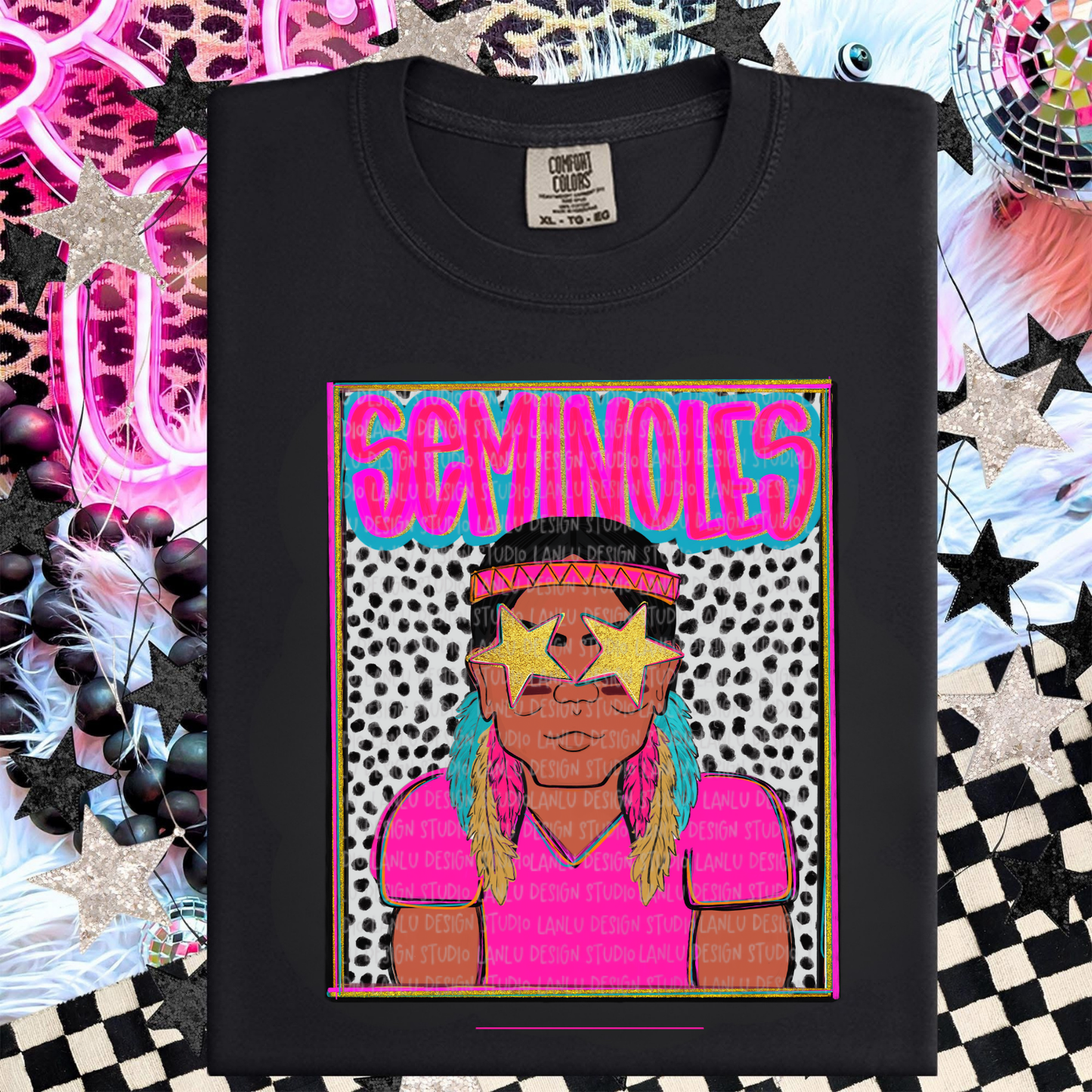 SEMINOLES PREPPY MASCOT PORTRAIT TEE | TEAM SPIRIT| GAME DAY