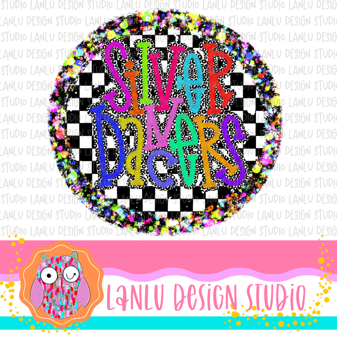 Preppy Brights Checkered Mascot PNG | Silver Dancers