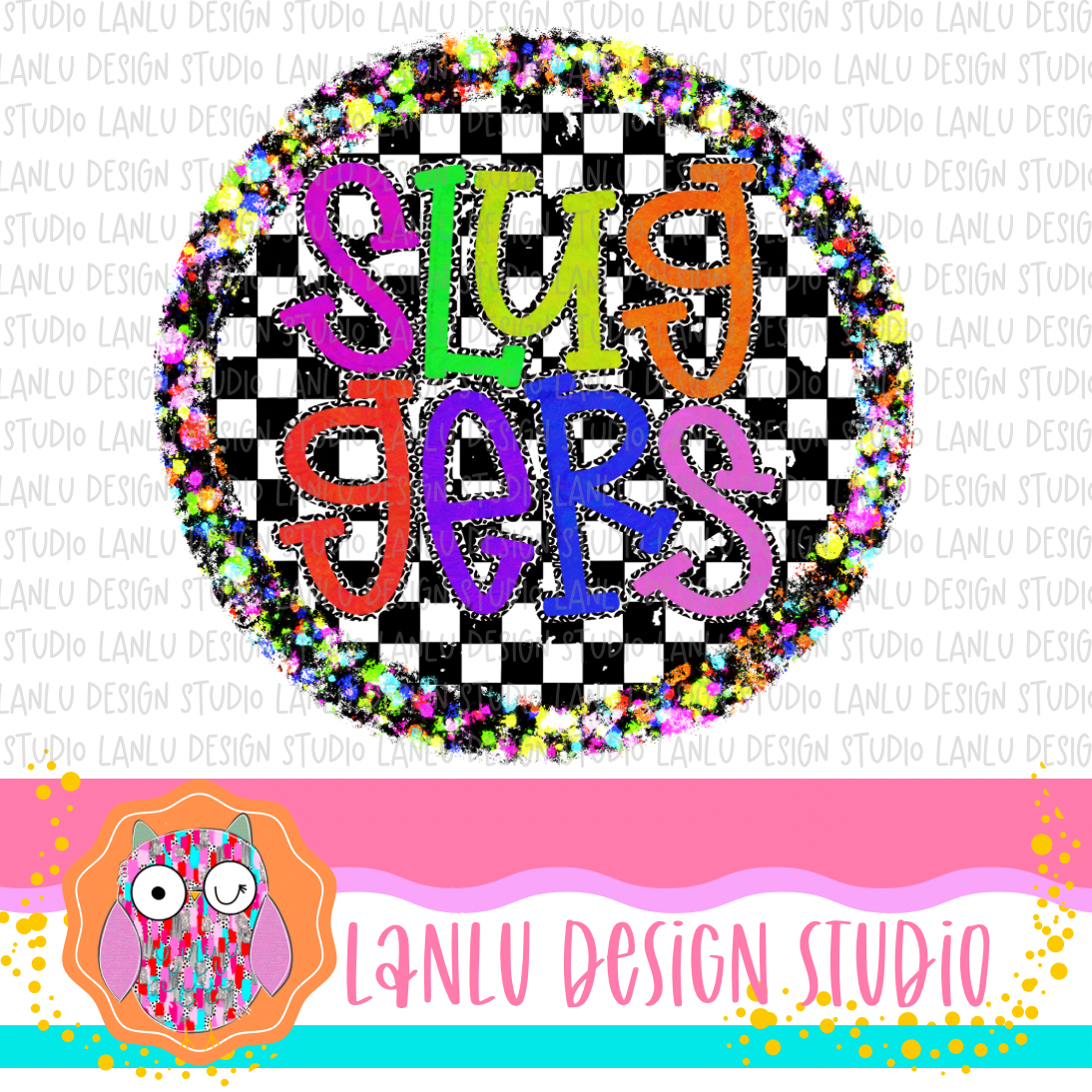 Preppy Brights Checkered Mascot PNG |Sluggers I (Copy)