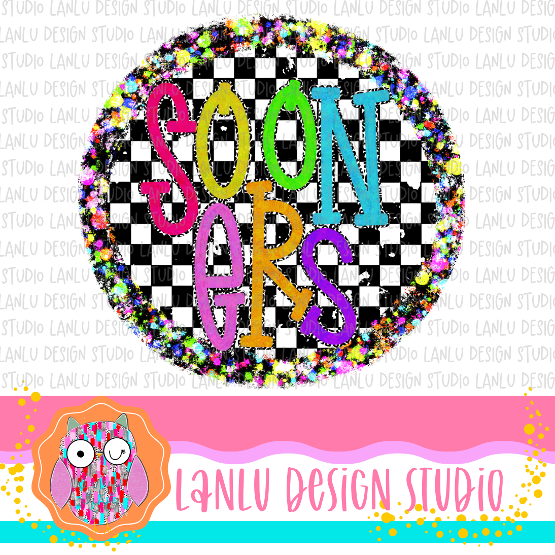 Preppy Brights Checkered Mascot PNG | Sooners