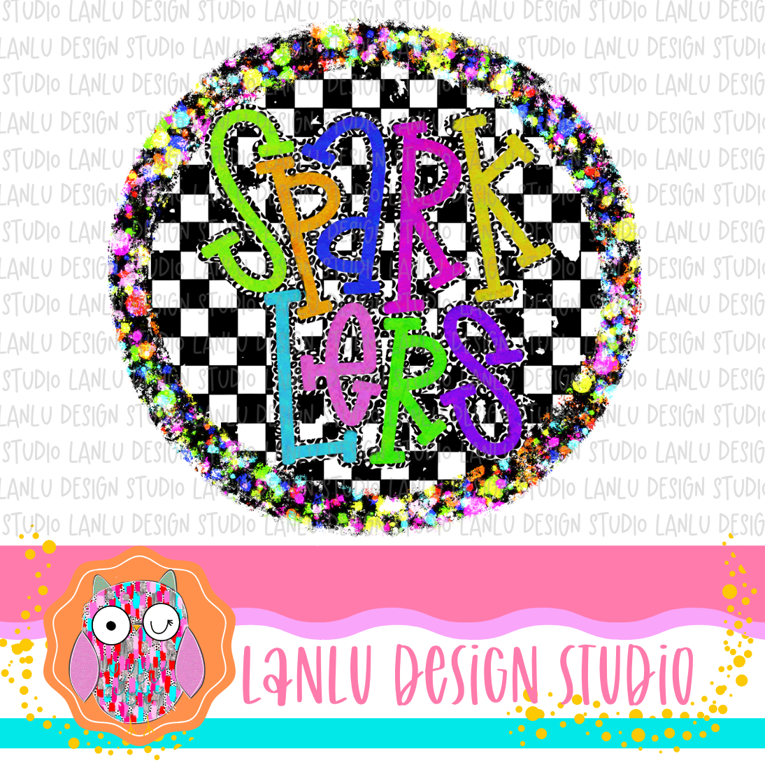 Preppy Brights Checkered Mascot PNG | Sparklers