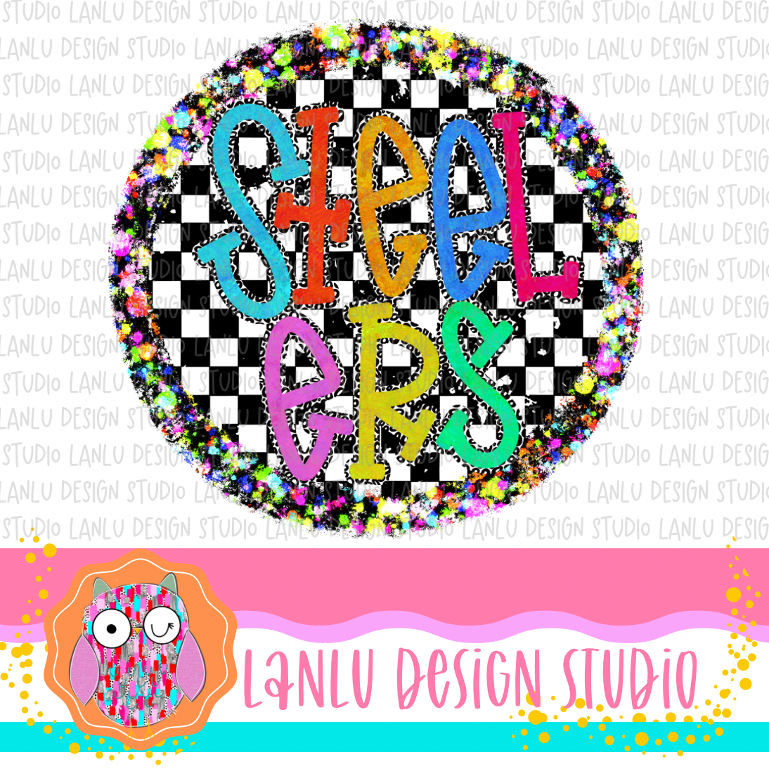 Preppy Brights Checkered Mascot PNG |Steelers I