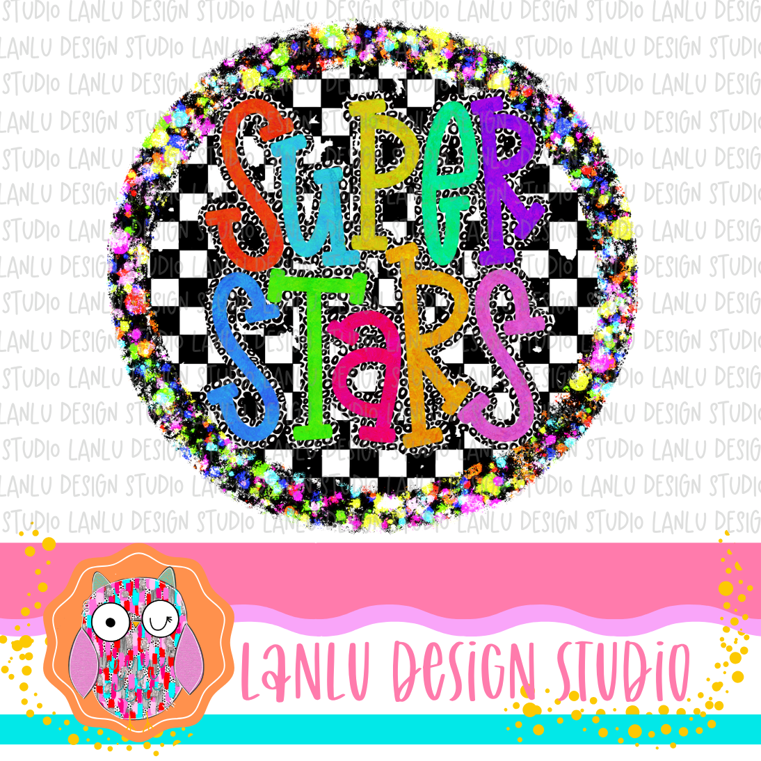 Preppy Brights Checkered Mascot PNG | Superstars